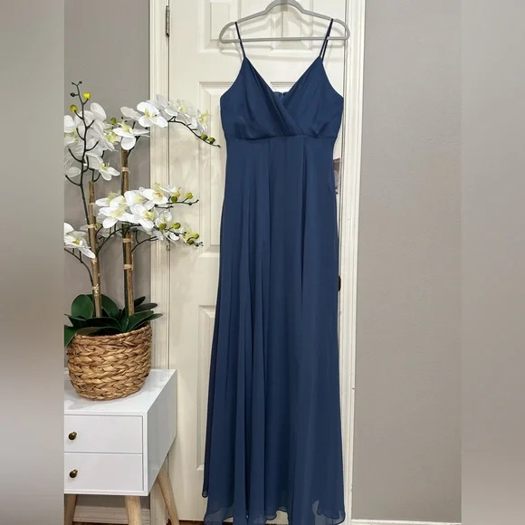 SOLD Birdy Gray Kaia Dress Slate Blue Formal Gown Bridesmaid Prom Dress - Picture 8 of 10
